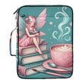thumbnail image 2 of Haosy Accordion File Organizer Zipper Binder 500 Sheet 6-Tab Expanding File Folder Multi-Pocket 1.2 Inch 3 Ring Fairy Sitting Book and Coffee, 2 of 7