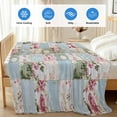 thumbnail image 4 of Green Blue Pink Botanical Cooling Blanket, Lightweight Breathable Summer Throw Blanket with Double Sided Cold Effect, Spring Floral Vintage Picnic Beach Blankets Bed Sheet for Hot Sleepers 60"x80", 4 of 8