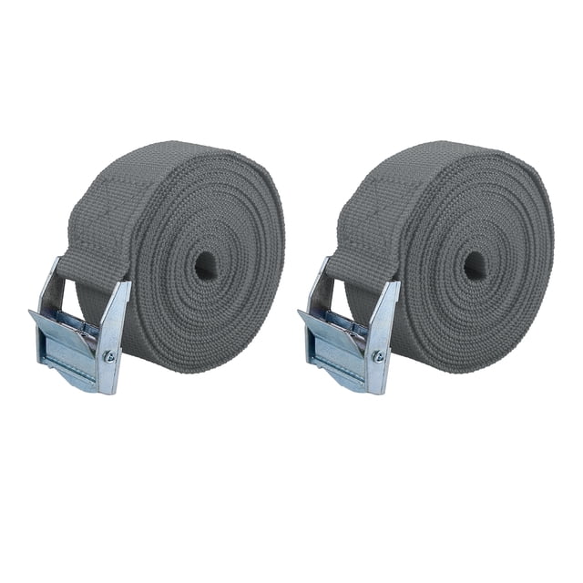 2 Piezas Carga Amarre Abajo Correas con Leva Bloqueo Hebilla Nylon para Coche Negro Grey 3m*2.5cm