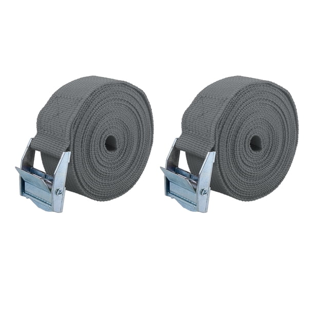 2 Piezas Carga Amarre Abajo Correas con Leva Bloqueo Hebilla Nylon para Coche Negro Grey 3m*2.5cm