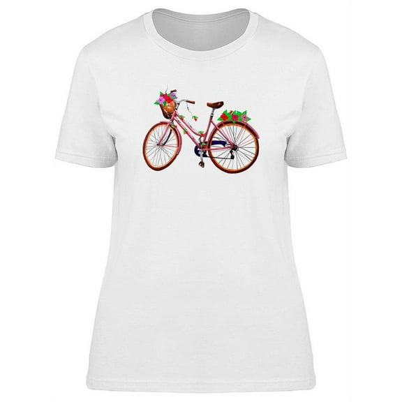 Watercolor Pink Bicycle T-Shirt Women -Image by Shutterstock, Female XX-Large