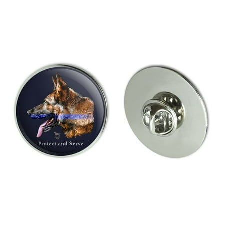 Dog Pin Set - Protect and Serve K9 Police Thin Blue Line German Shepherd Dog Metal 1.1