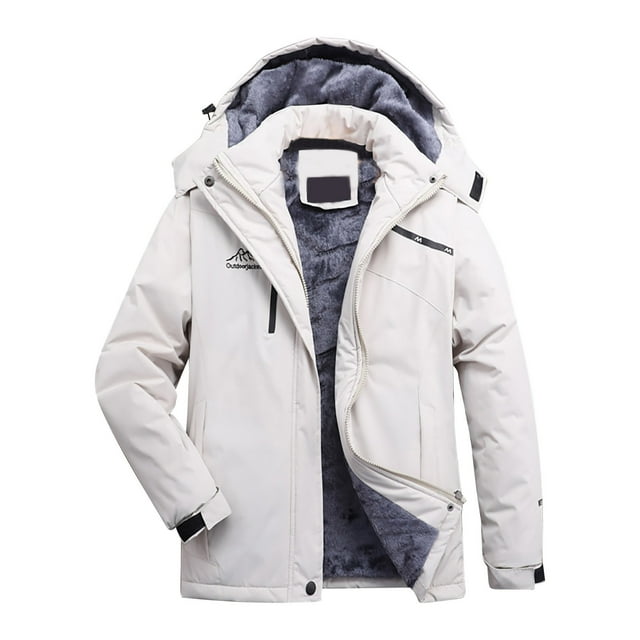 TIMIFIS Manteau d'Hiver pour Femme Montagne Imperméable Coupe-Vent Manteau de Ski Neige Blanc, avec Capuche, Manches Longues et Doublure Intérieure Peluche Épaissie pour la Chaleur. Fait de 100 % polyester, Ce Manteau Est Imperméable et Coupe-Vent, Convient aux Activités de Plein Air comme le Ski, l'Escalade et les Tenues Décontractées en Automne et en Hiver. le Manteau Comprend des Poches Zippées, des Poignets Ajustables et un Motif de Couleur Unie.