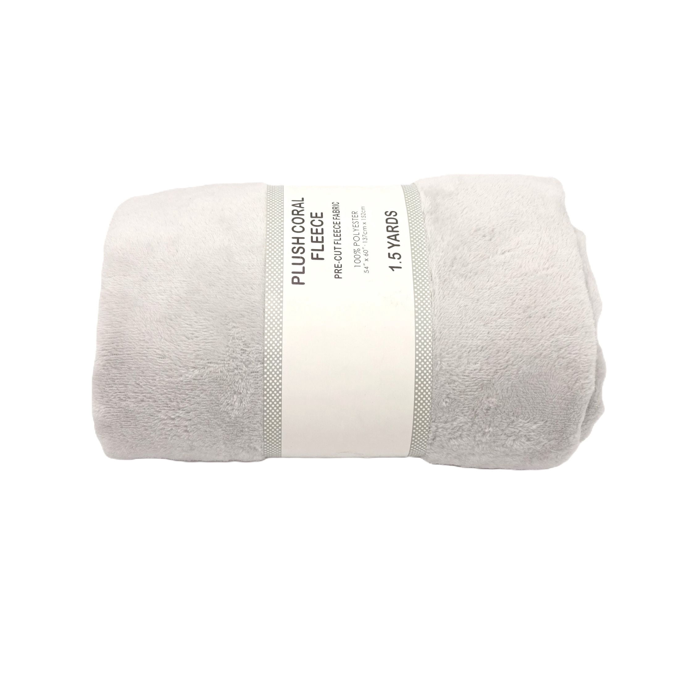 (2 pack) Shason Textile 1.5 Yard Cut Plush Coral Fleece Fabric, Light Gray, 54" Wide for Sewing & Crafts