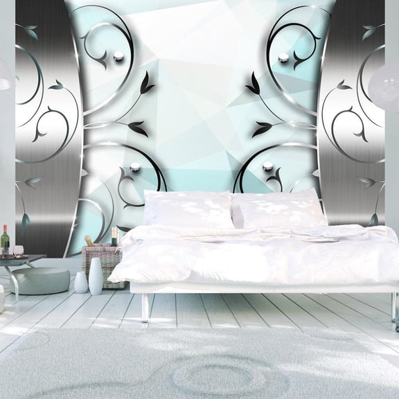 Tiptophomedecor Glam Wallpaper Wall Mural - Silver Gate