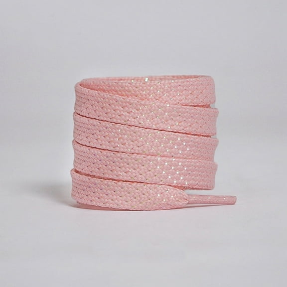 2 Pairs Flat Glitter Metallic Sparkly Shoe Laces for Sneakers, 1/2" Wide Shiny Replacement Shoelaces - 47 inch / 120 cm