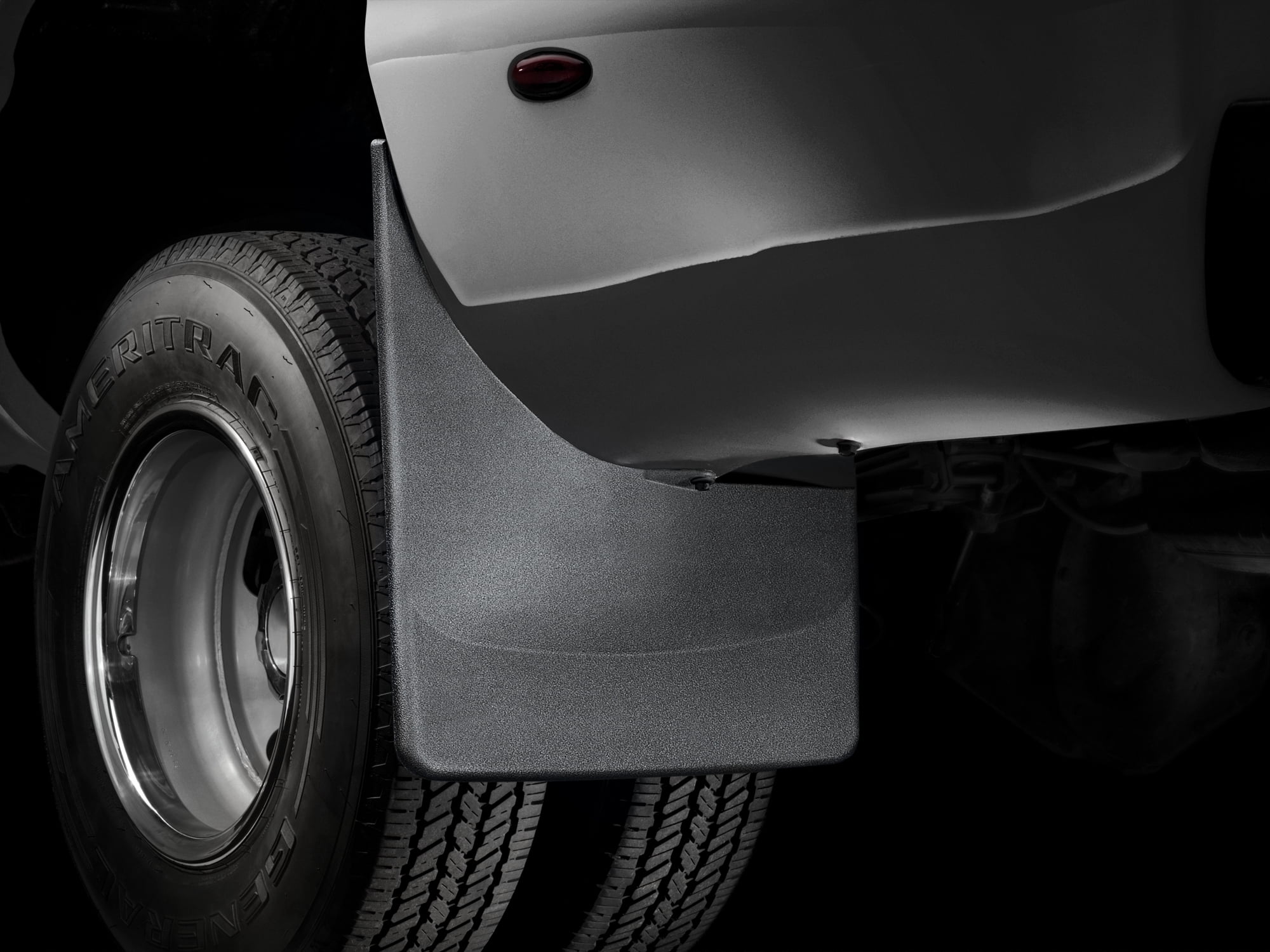 WeatherTech Custom No Drill Splash Guard MudFlaps compatible with Sierra, Silverado, Rear Pair - Black
