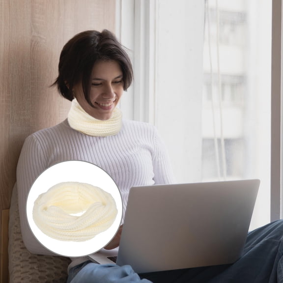 Homoyoyo Beige Thick Knit Winter Scarf Warm and Stylish Accessory for Men and Women Cold Weather Comfort