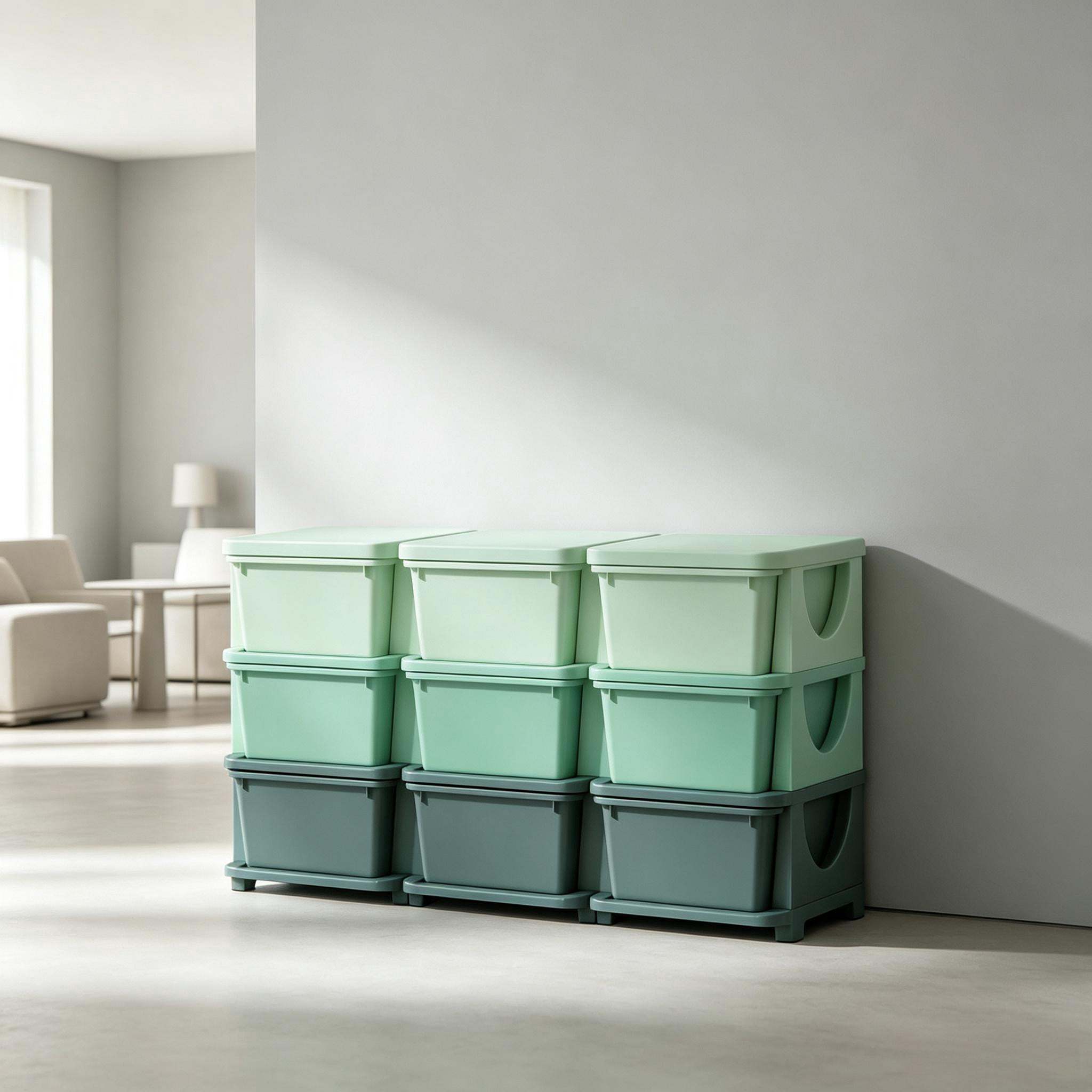 9-Drawer Toy Storage Organizer, 14L Capacity Each, 44.5" Wide, PP Material, Child-Safe Design