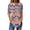 Orange, variant on Tops For Women Summer Flower Print Base Shirt Top Crew Neck 3/4 Sleeve Women Sweatshirt