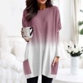thumbnail image 2 of WEAIXIMIUNG Long Sleeve Shirts for Women V Neck for Work Women Autumn and Winter Casual Fashion Round Neck Long Sleeve Long T Shirt Top Pocket Puff Sleeve Print Top, 2 of 4