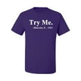 thumbnail image 2 of Black Expression Try Me. Malcolm X 1963 Men's Graphic T-Shirt, Purple, 2XL, 2 of 3