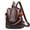coffee, variant on Vintage Leather Backpack for Women, Soft Rucksack Backpack with Anti-Theft Pocket Convertible Shoulder Handbag