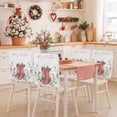 thumbnail image 2 of Merry Christmas Chair Covers Set of 1 Red Western Boots Botanical Leaves Poinsettia Chair Back Covers Stretch Removable Washable Slipcovers Protector for Dining Room Kitchen Party Decor, 2 of 5