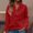 Red, variant on Dxzfnsa Hooded Tops for Women Women's Winter Loose Half Button Long Sleeve Pullover Tops Casual Solid Color Knit Tops with Pocket