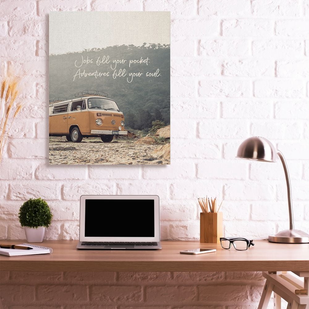 Stupell Industries Adventures Fill Your Soul Sentiments Vintage Iconic Van Canvas Wall Art Design by Susan Ball, 36" x 48"