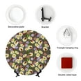 thumbnail image 4 of Daiia Ladybugs And Flowers On A Wooden Printed Pattern Ceramic Plate Dinner Plates Bone China Decorative Plates with Display Stand Art Ceramic Ornaments for Wall Hanging Decoration-6in, 4 of 6