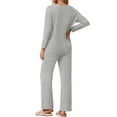 thumbnail image 4 of MINTREUS Women's Pajama Sets Long Sleeve V Neck Lounge Sets Soft Ribbed knit Sleepwear 2 Piece Pjs Set, 4 of 8