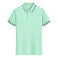 thumbnail image 4 of Fanxing Mens Golf Shirts Big And Tall Green Slim Fit Casual Button Short Sleeve T-Shirt Summer Collared Golf Shirt L, 4 of 6