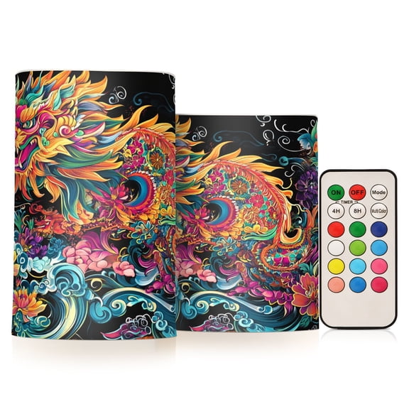 BZSMCE Flameless Candles LED Lights Colorful Dragon Creativity Battery Candles