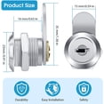 thumbnail image 2 of TFixol 12 Pieces Cabinet Cam Lock Keyed Alike Cylinder Cam Lock 5/8 Inch Zinc Alloy Drawer Lock Secure File Cylinder Lock Keyed Cam Locks with 24 Keys for Secure File Drawer Dresser RV, 2 of 6