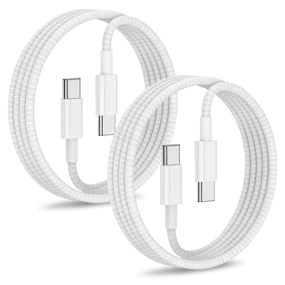 2Pack Type C to Type C Fast Charging Cord for iPhone15,USB C to USB C 3.3ft Nylon Braided Charger Cable for iPhone16/15/ MacBook/iPad Air/Mini/Pro/Samsung 23 /23/22 /22