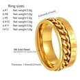 thumbnail image 6 of ChainsProMax Viking Rune Spinner Rings for Men/Women, Size #7-#14 Chain Link Fidget Ring, Gold Plated, 6 of 8