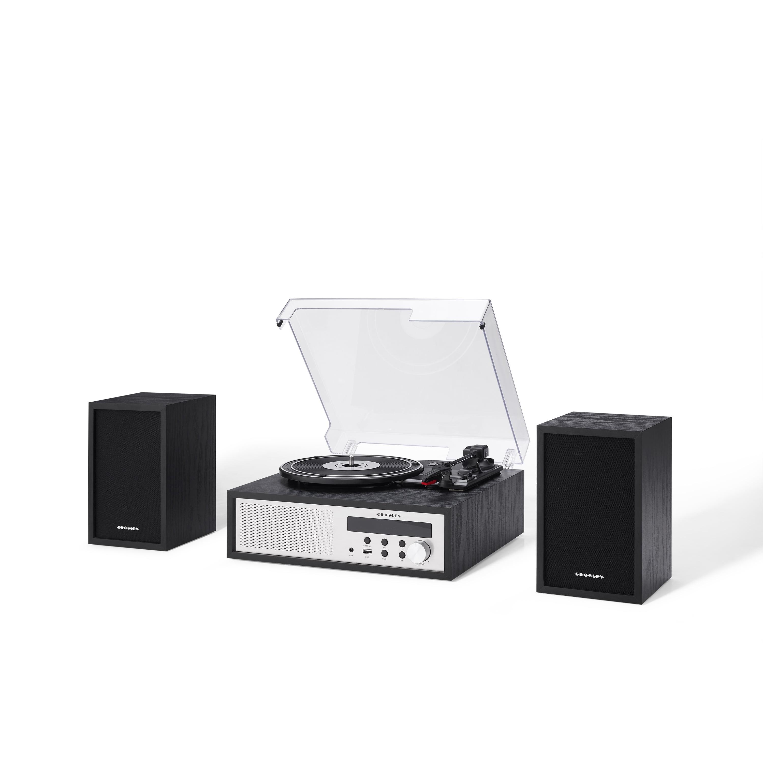 Crosley Sloane Record Player With Speakers In Black