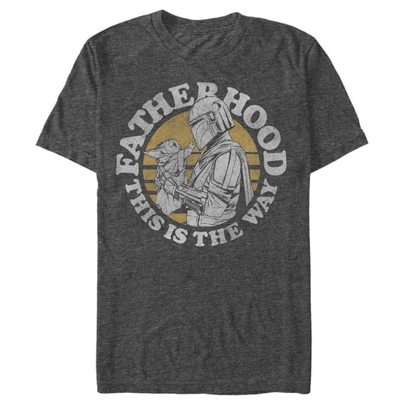 Men's Star Wars: The Mandalorian Fatherhood This Is the Way Graphic Tee Charcoal Heather 3X Large