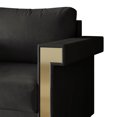 thumbnail image 4 of Castle Place Comtemporary Glam Velvet Upholstered Loveseat, Dark Grey, 4 of 7