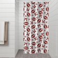 thumbnail image 2 of Football and Ribbon Shapes Pattern Shower Curtain 36"x72" ,Bathroom Decorative Shower Curtains Set with 12 Hooks,Modern Waterproof Washable Shower Curtain, 2 of 6