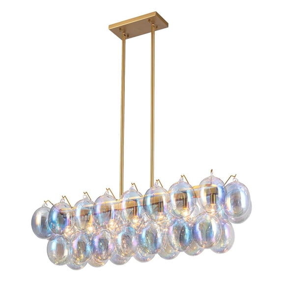 Artcraft Lighting Globo Collection 8Light Island/Pool Table Iridescent and Brass