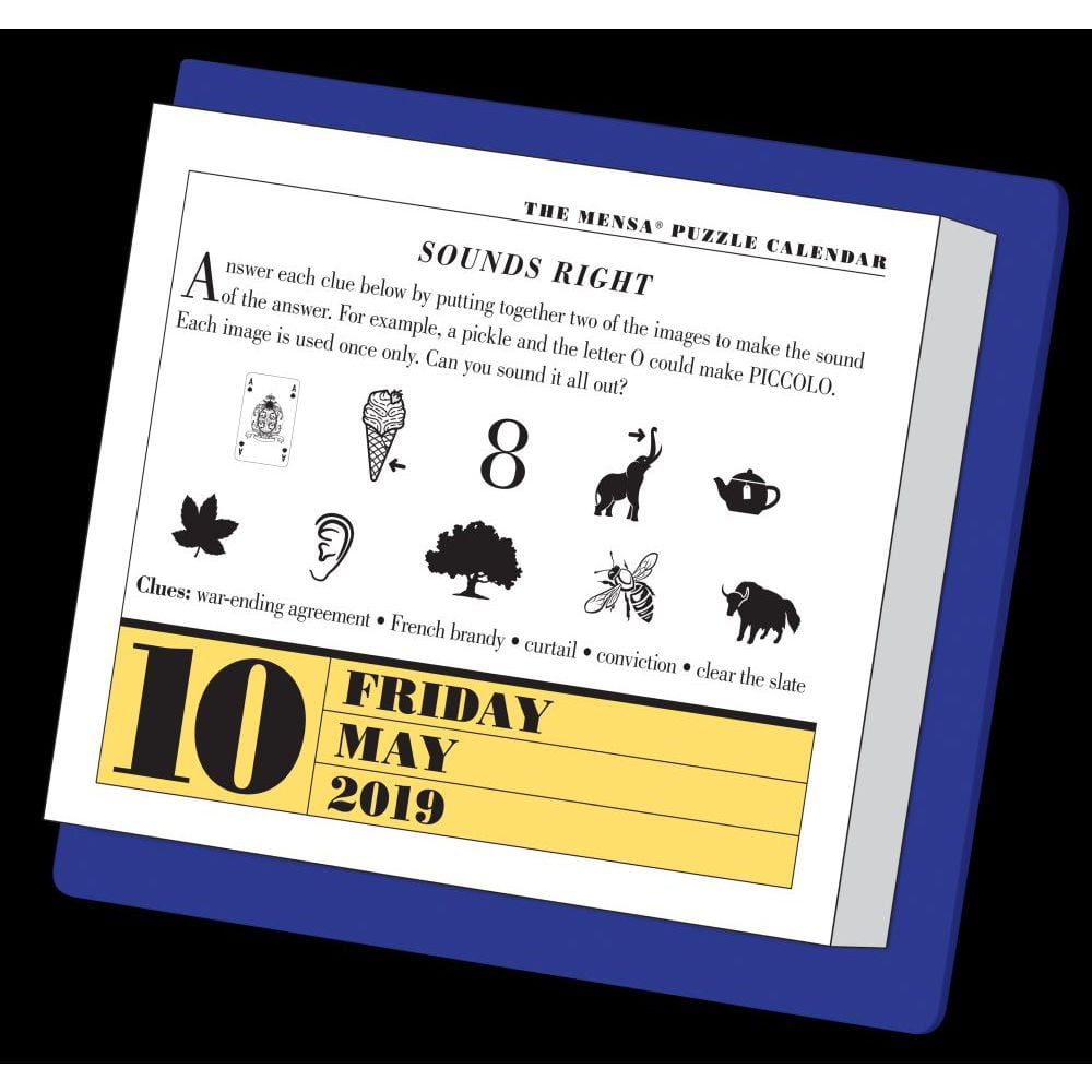 2019 365 Mensa Brain Puzzlers Page-A-Day Box Desk Calendar BRAND NEW! 