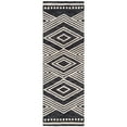 thumbnail image 5 of SAFAVIEH Micro-Loop Glenda Geometric Aztec Wool Runner Rug, Charcoal/Ivory, 2'6" x 9', 5 of 10