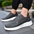 thumbnail image 4 of Zapatillas de deporte para hombre Zapatos de senderismo Transpirable PU Deportes para primavera otoño (44) Gris, 4 of 7