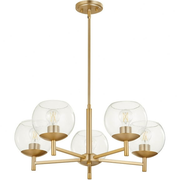 678-5-80 Quorum Lighting Lyon - 5 Light Chandelier In contemporary Style-11.25 Inches Tall and 27 Inches Wide