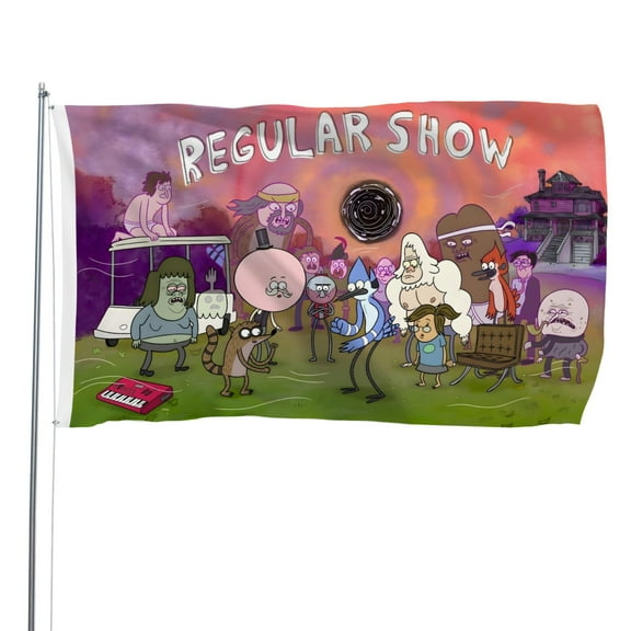 Regular Show-themed Printed Flag Perfect gift for fans, friends, and family members, and suitable for indoor and outdoor activities, party decorations.16"x24" (40cm×60cm)