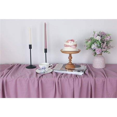 

Purple Tablecloth With Raw Edge 100% Cotton Rectangular Tablecloth Table Cover For Photo Background Picnic Wedding Birthday Banquet Cocktail Party-Purple-140*200cm