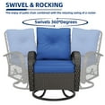 thumbnail image 5 of Techmilly 3 Pieces Patio Furniture Set, Outdoor Swivel Gliders Rocker, Wicker Patio Bistro Set with Rattan Rocking Chair for Porch Deck Backya (Navy Blue), 5 of 9
