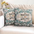 thumbnail image 2 of Boho Pillow Covers 20"x20" Set of 2 Vintage Carpet Green Bohemian Throw Pillow Case Soft Square Decorative Pillowcases for Home Decor Sofa Car Living Room, 2 of 6