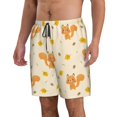 thumbnail image 2 of Kdxio Squirrel And Leaves Pattern Mens Casual Shorts - Drawstring Summer Beach Sports Shorts for Men, 2 of 9