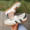 thumbnail image 3 of EKVAHL Orthopedic Mary Jane Sneakers for Women, Retro Stripe Arch Support Non Slip Shoes, School Commute Walking Sneakers White, 3 of 5