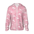 thumbnail image 1 of Fotbe Pink Flamingos and Flowers Chaqueta con Protección Solar UPF 50+ para Hombre y Mujer, Camisa con Capucha y Bolsillos-XX-Large, 1 of 7