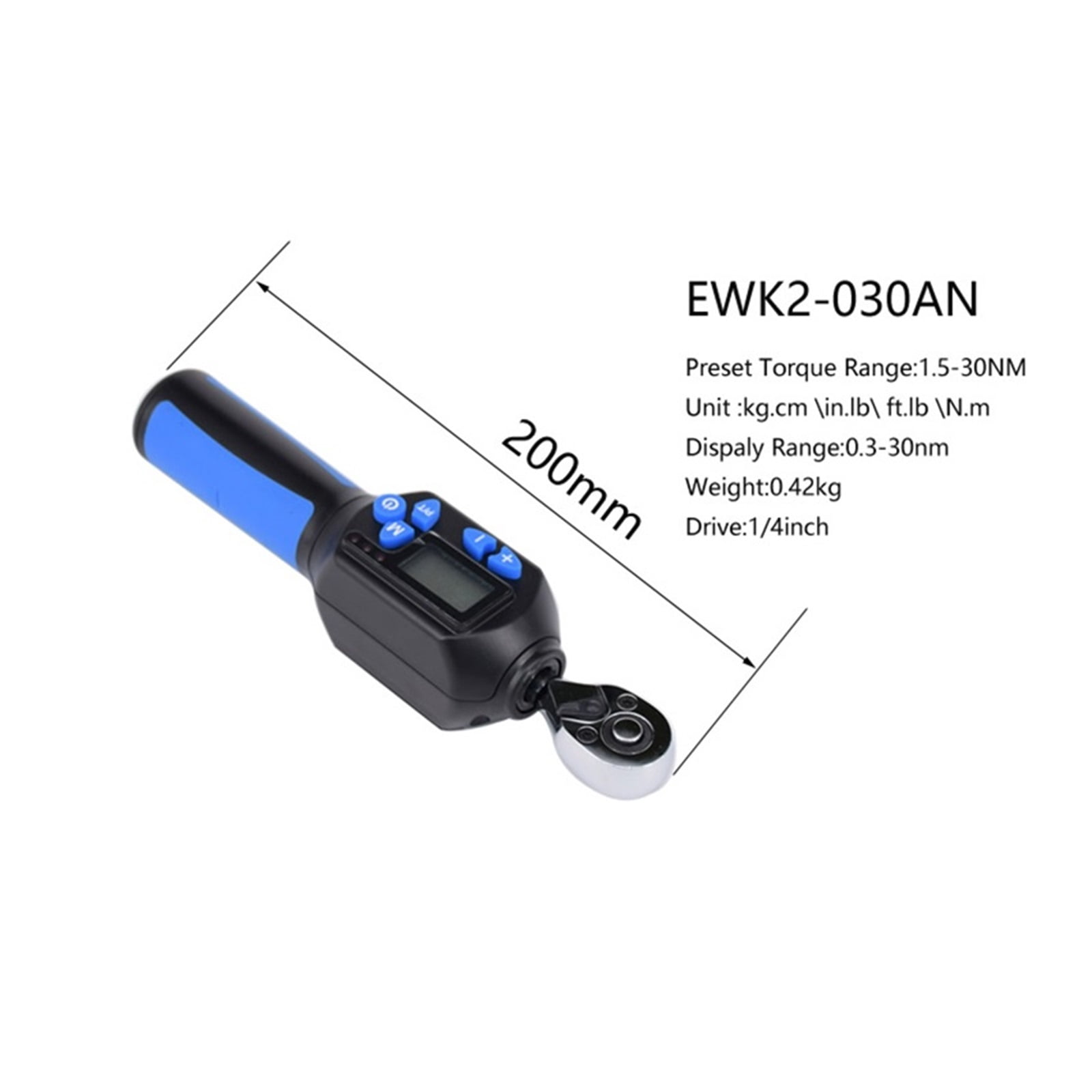 Adjustable Mini Beam Electronic Digital Torque Wrench 1/4DR 3/8 1/2 1.5-100nm 4 Torque Units Inch Lb ,Versatile Torque Units