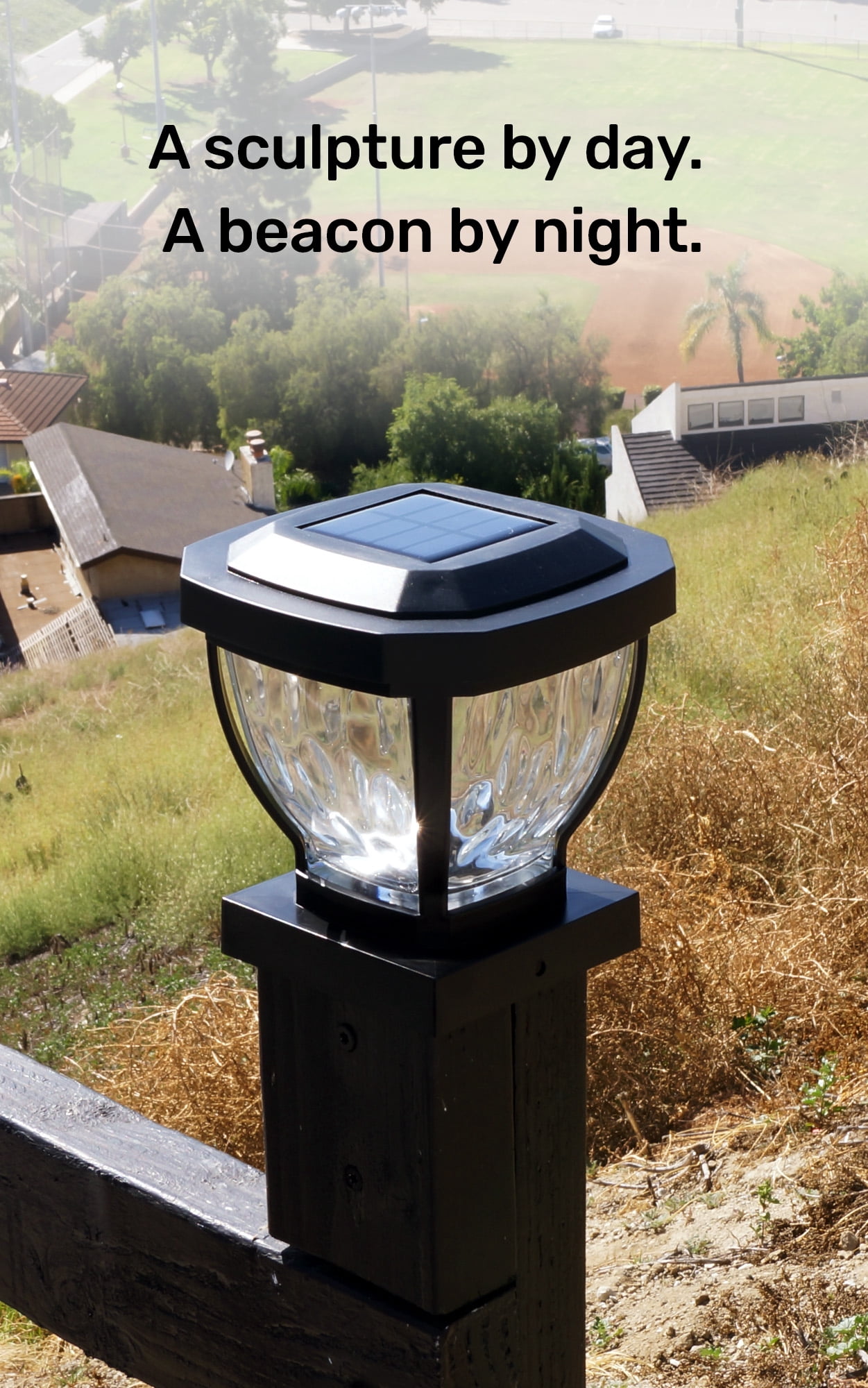 Home Zone Security ELI0961V 12-Lumen-Each 4 x 4 Solar LED Post Cap Lights, 2 Pack (Black)
