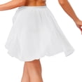 thumbnail image 4 of TiaoBug Women's Rhinestone Lyrical Ballet Dance Skirts Flowy Hem High Low Skirt Figure Skating Dancewear Bottoms White L, 4 of 5