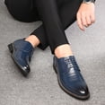 thumbnail image 5 of Men's Casual Dress Oxford Shoes Comfortable Anti-slip Classic Retro Leather Derby Loafers Wedding Business Moccasin Blue 9 US, 5 of 7