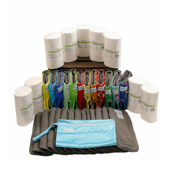 Paquete de Pañales de Tela BambúOrganik Completo para Niños