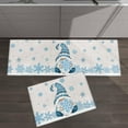 Christmas Kitchen Rugs and Mats Set of 1 Gnome Holding Snowflakes