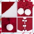 thumbnail image 3 of Christmas Red Tree Skirt - White Faux Fur and Red Knitted Design Large Xmas Tree Rug Christmas Decorations Indoor Christmas Tree Ornaments, 3 of 5